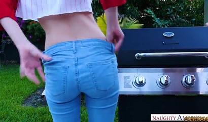 Nerdy teen with glasses wants to suck and ride huge boner