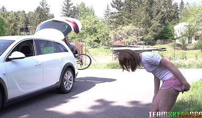 Slutty young girl wants to try her new stepdad's big dick