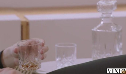 Hot Khloe Kapri sucking and fucking throbbing dick with another blonde