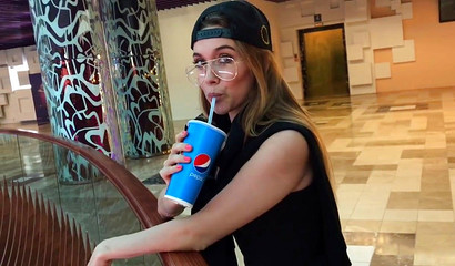 Blonde boy like babe with glasses enjoys handjob and blowjob