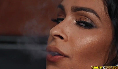 Exotic MILF Katana Kombat sucks off and fucks young neighbor