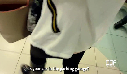 Cute brunette girl gets picked up and get fucked