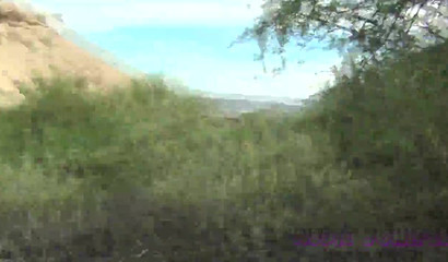 Amateur brunette chick sucking boner in forest and gets mouthful of cum