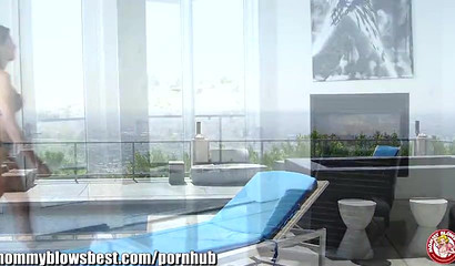 Slim busty mom Eva Long craves to suck big hard cock