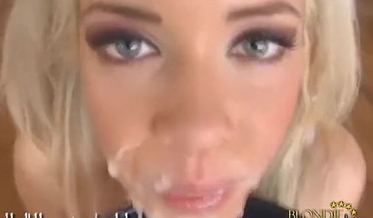 Blonde bitches gets load of sticky sperm in their mouth