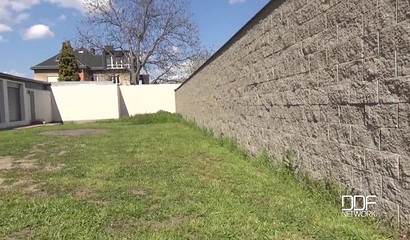 Big boobed teen Billie Star sucking big cock in outdoor POV