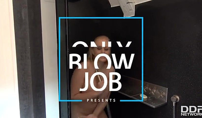 Huge boobed MILF Angel Wicky giving a POV blowjob after shower