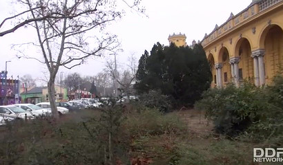 Stranded babe Lucia Love gives a deepthroat blowjob for help