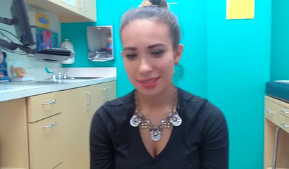 Busty Latina gives him phenomenal head at the doctor's office