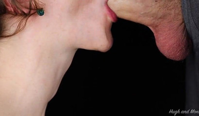 Caucasian babe gets face fucked up close