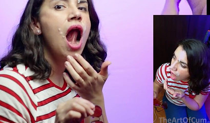 Hottie with sunglasses takes a monster facial