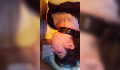 European chastity slave swallowing cum and blowing a big dick