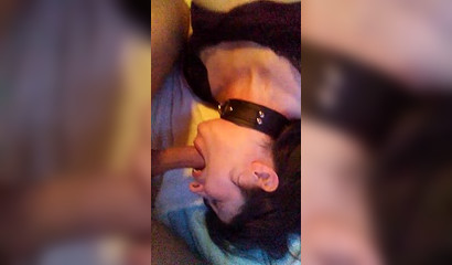 European chastity slave swallowing cum and blowing a big dick