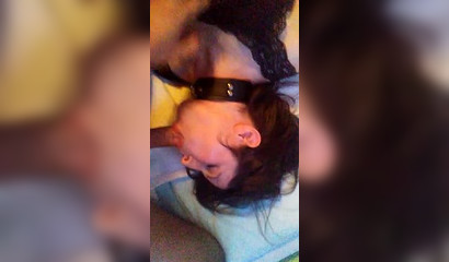 European chastity slave swallowing cum and blowing a big dick