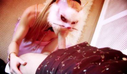 Milf in a costume gives amazing head before getting plowed