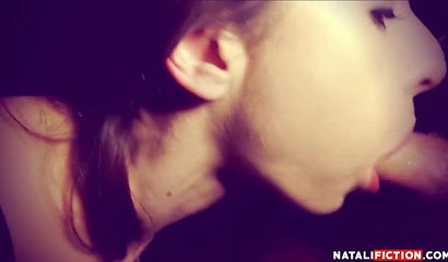 Stunner gets orally creampied and swallows cum