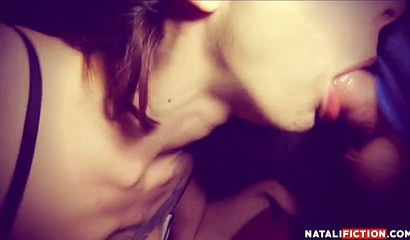 Stunner gets orally creampied and swallows cum