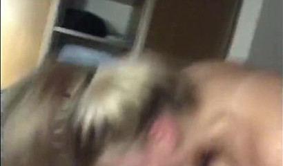 Sexy blonde with big boobs MoniqueGlance sucking her lover's dick