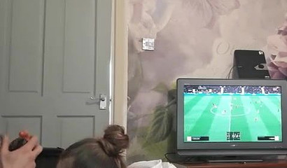 Teen gags on her stepdad's dick and deepthroats it