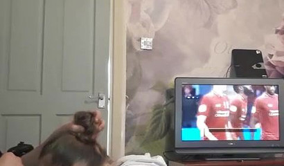 Teen gags on her stepdad's dick and deepthroats it