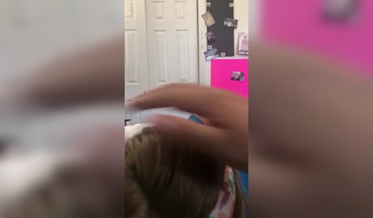 Amateur nerd on her side sucking a huge dick