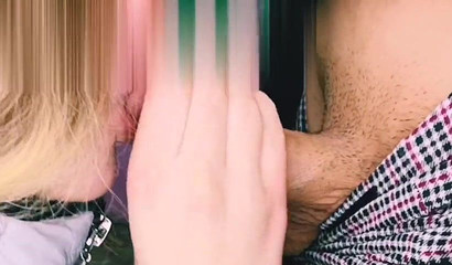 Beauty receives oral creampie while sucking a dick