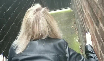 Public sex and a facial with a lusty blonde