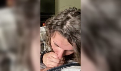 Naughty Brunette Bri Scarlett Stuffing Her Throat With A Massive Cock