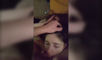 Petite Amateur Brunette Teen Got Her Throat Stuffed