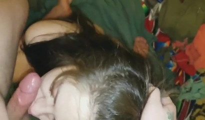 Homemade blowjob where she gives such a good head he came twice