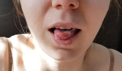 Hot teenage girl sucks dick until she gets oral creampie
