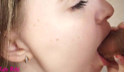 Lustful brunette Kate Rehi proving to be a cock-sucking queen