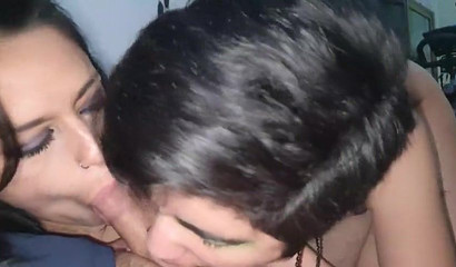 Two Latinas Share a Cock