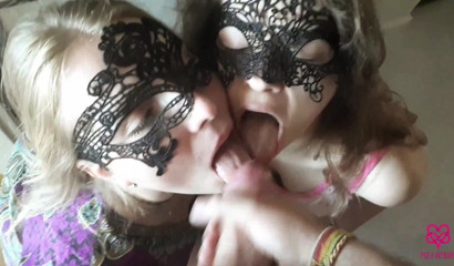 Double Swallow BJ in the Mirror