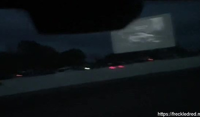 After her solo masturbation Freckledred sucks a dude at the movies