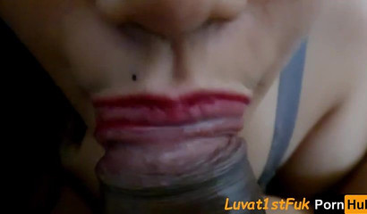 Asian slut Luvat1stFuk gets a big black dick to lick