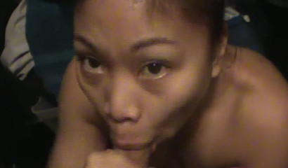 Petite Asian giving me head in the closet