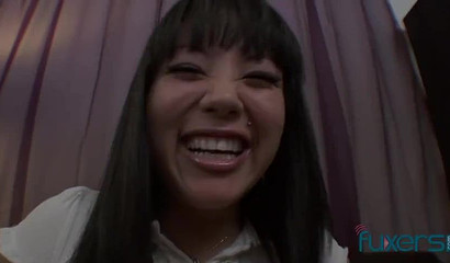 Asian skank Tina Lee gives a blowjob in POV like a whore