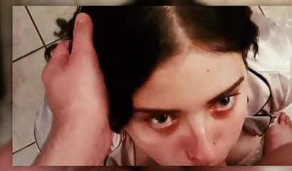 Chubby amateur Palebbw getting her boobs sprayed with sticky cum