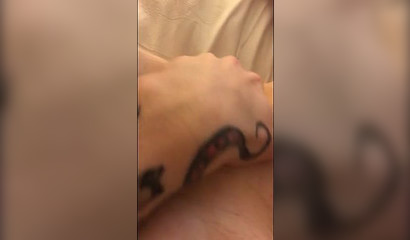 Inked belle HoneyBunnyBA preparing a shaft for rough anal