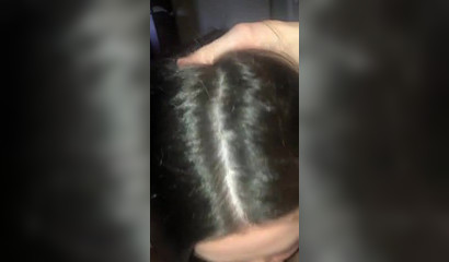 Petite brunette cutie deepthroating a throbbing cock on the bed