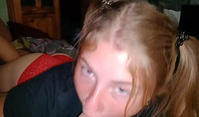 A stunning teen gives a wonderful and sensual blowjob