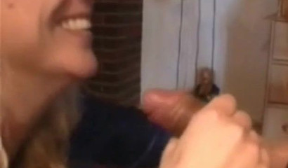 Stunning mature blonde sucking a young throbbing cock