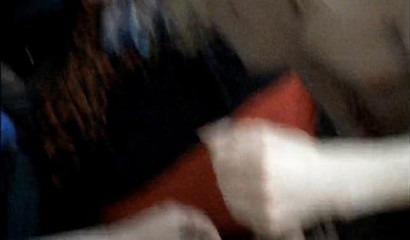 Naughty blonde cougar stuffing her dirty mouth with a big cock