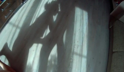 Slutty blonde cutie bangs her horny neighbor on the floor