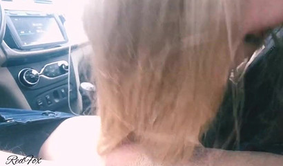 Tattooed teen Red Fox drooling all over a rod in public