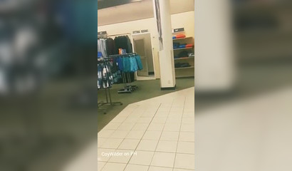 Exhibitionist cumslut CoyWilder giving a messy blowjob in public