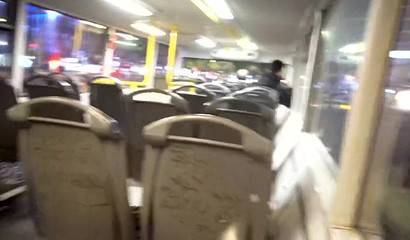 Risky Public Blowjob on Double-Decker Bus