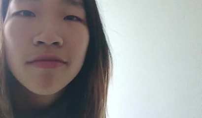 Little Asian babe giving a sloppy BJ in POV