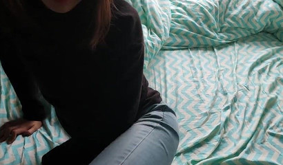 Little Asian babe giving a sloppy BJ in POV